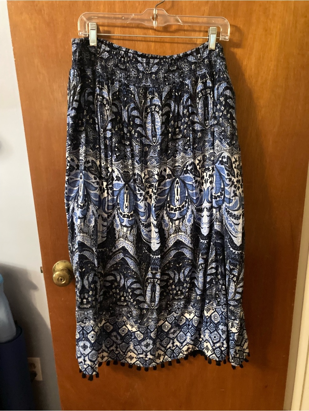 J. Jill Blue & White Paisley Midi Skirt